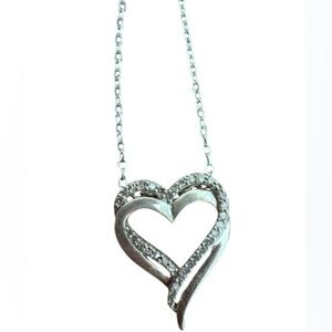 Stunning 1/4 ct. tw Genuine Diamond & Sterling Pendant Necklace. 20 inch chain.